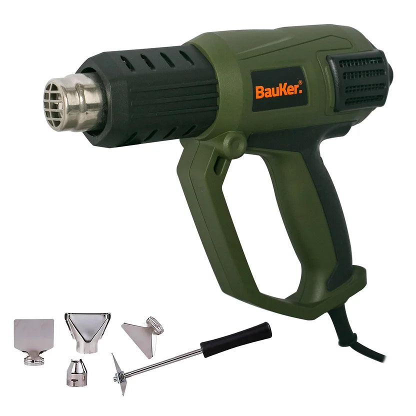Pistola de Calor 1500W 50-600C° 250-500 lt/min Bauker