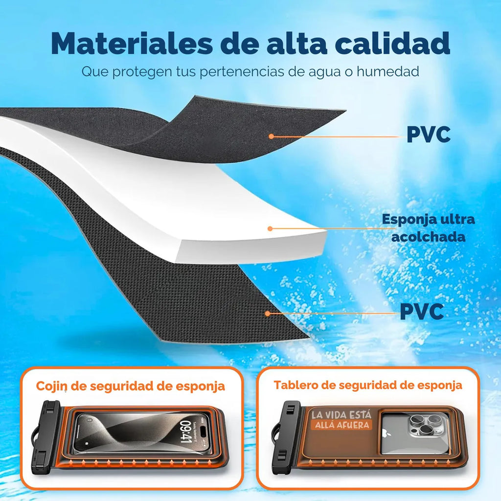 Funda De Celular Impermeable Coralyno Sumergible Tactil Para iPhone Samsung Xiaomi Forro Protector Flotante Resistente Agua Correa Silicona Certificado Ipx68