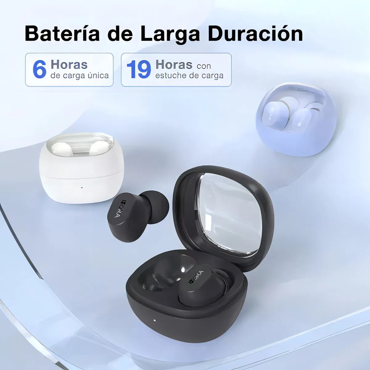 Audifonos Bluetooth Inalambricos 1Hora In-Ear Manos Libre Buds AUT208N Bluetooth 5.3 Para Celulares Color Negro