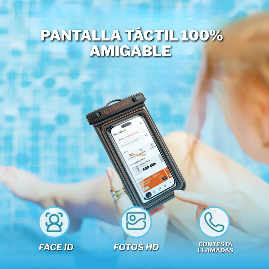 Funda De Celular Impermeable Coralyno Sumergible Tactil Para iPhone Samsung Xiaomi Forro Protector Flotante Resistente Agua Correa Silicona Certificado Ipx68