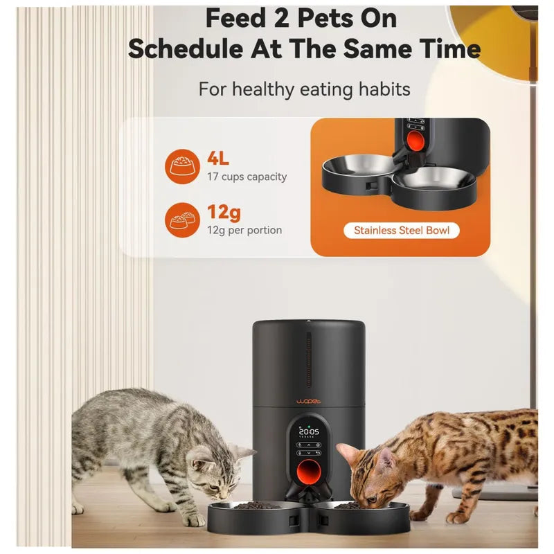 Dispensador Automatico Comida Doble Programable Para Mascota