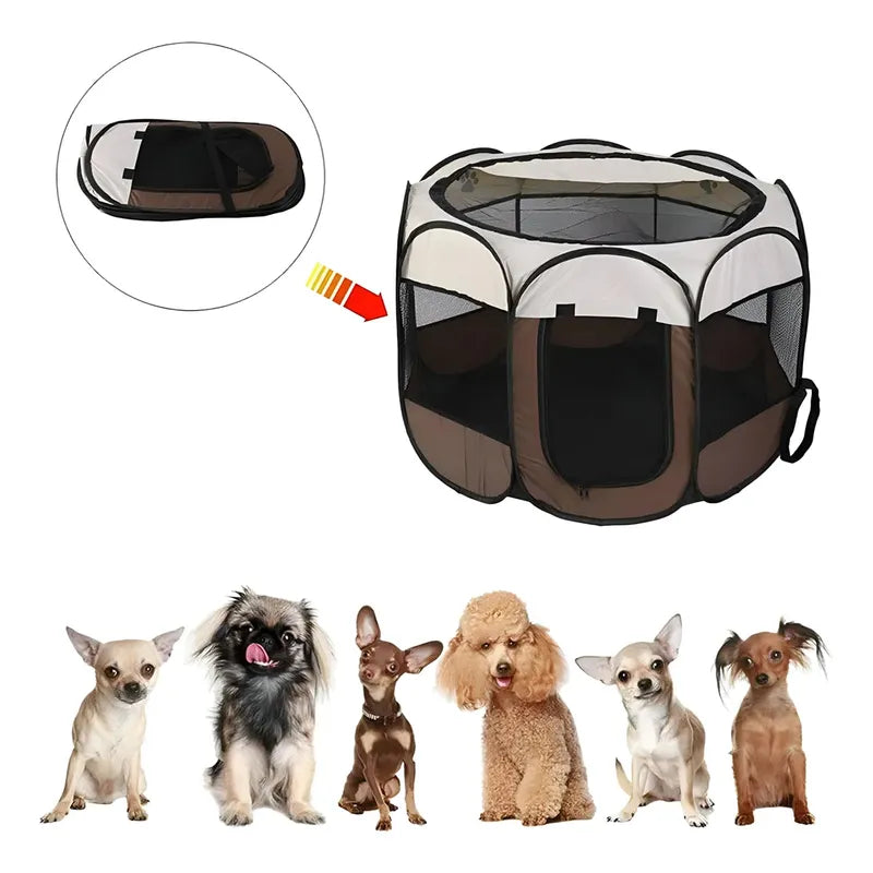 Corral Malla Plegable Mascotas Parque Portátil Perros Gatos