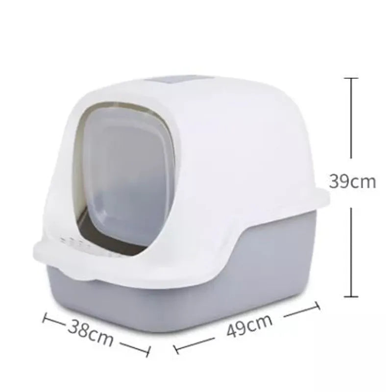 Baño Arenero Grande Para Gatos Con Filtro Gris