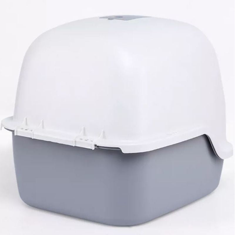 Baño Arenero Grande Para Gatos Con Filtro Gris