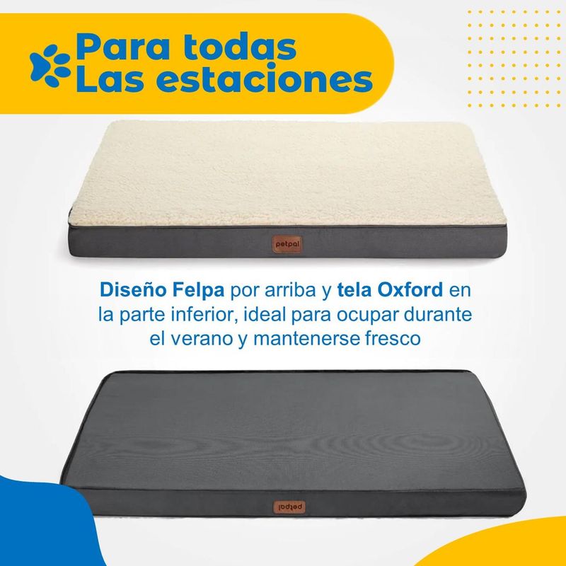 Cama Mascota Perro Reversible Lavable Mediana - Gris - M-