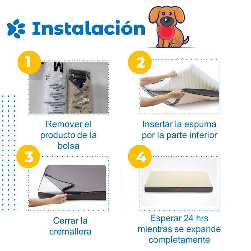 Cama Mascota Perro Reversible Lavable Mediana - Gris - M-