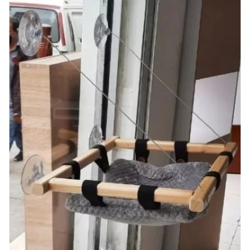 CAMA HAMACA VENTANA PARA GATOS EN PINO