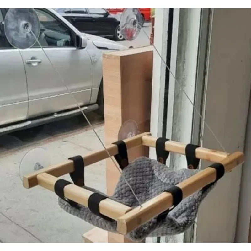 CAMA HAMACA VENTANA PARA GATOS EN PINO