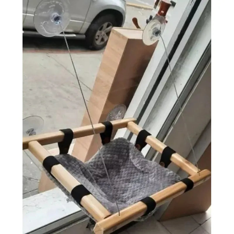 CAMA HAMACA VENTANA PARA GATOS EN PINO