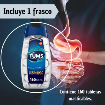 Tums Antiacido Ultra 160 Tabletas Sabor Menta