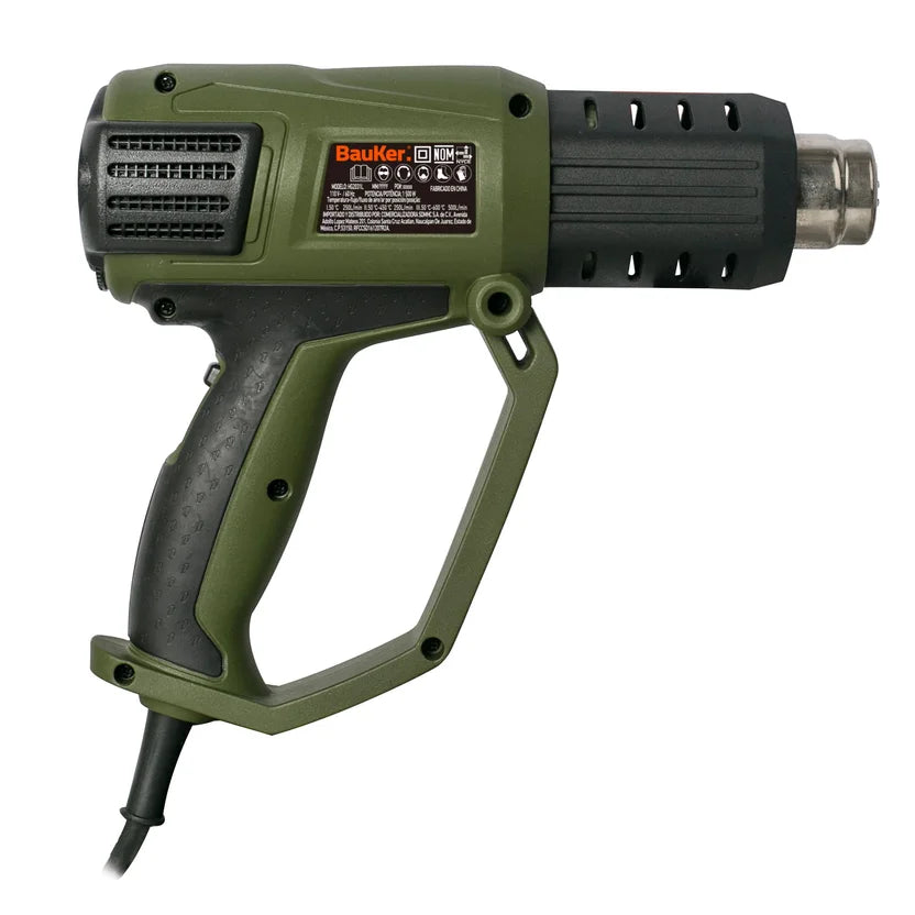 Pistola de Calor 1500W 50-600C° 250-500 lt/min Bauker