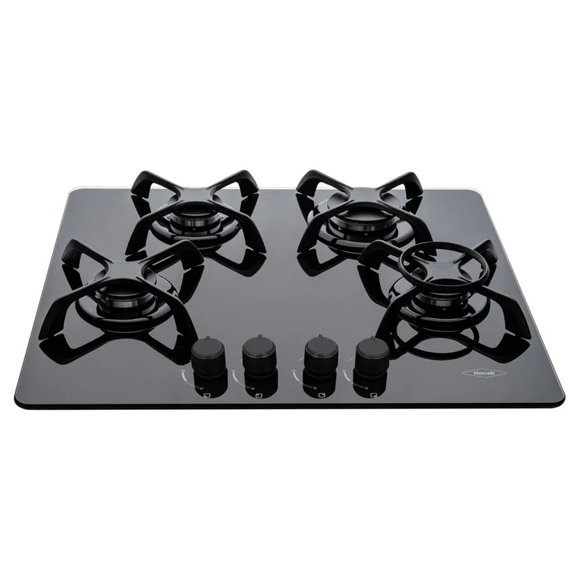 Estufa Empotrable de Cristal 4 puestos 60 X 51 cm Gas Natural Negro 96093601EA4XG