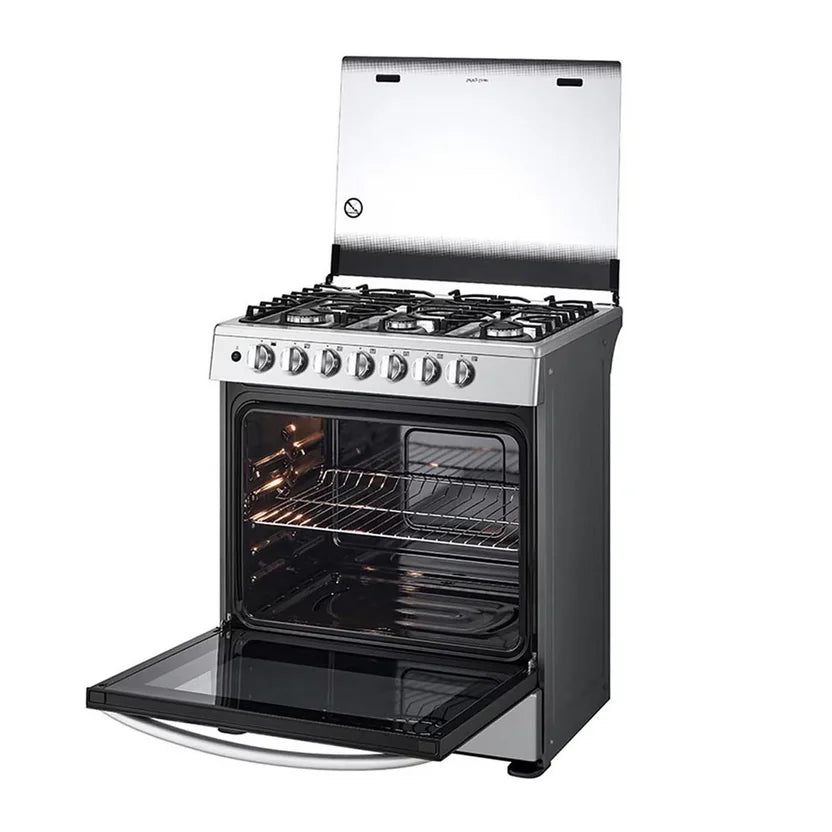 Estufa de Piso Gas Natural/Propano 6 Puestos con Horno Instaview 146 Lt Lrgz5253s Gris Acero