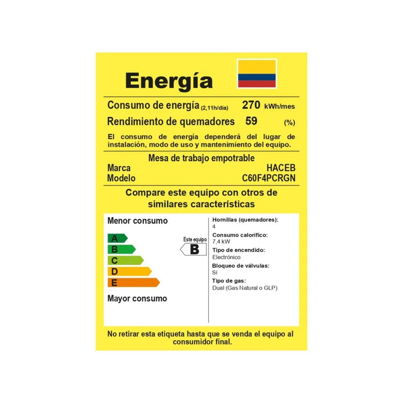 Estufa Empotrable de Cristal 4 puestos 60 X 51 cm Gas Natural Negro 96093601EA4XG