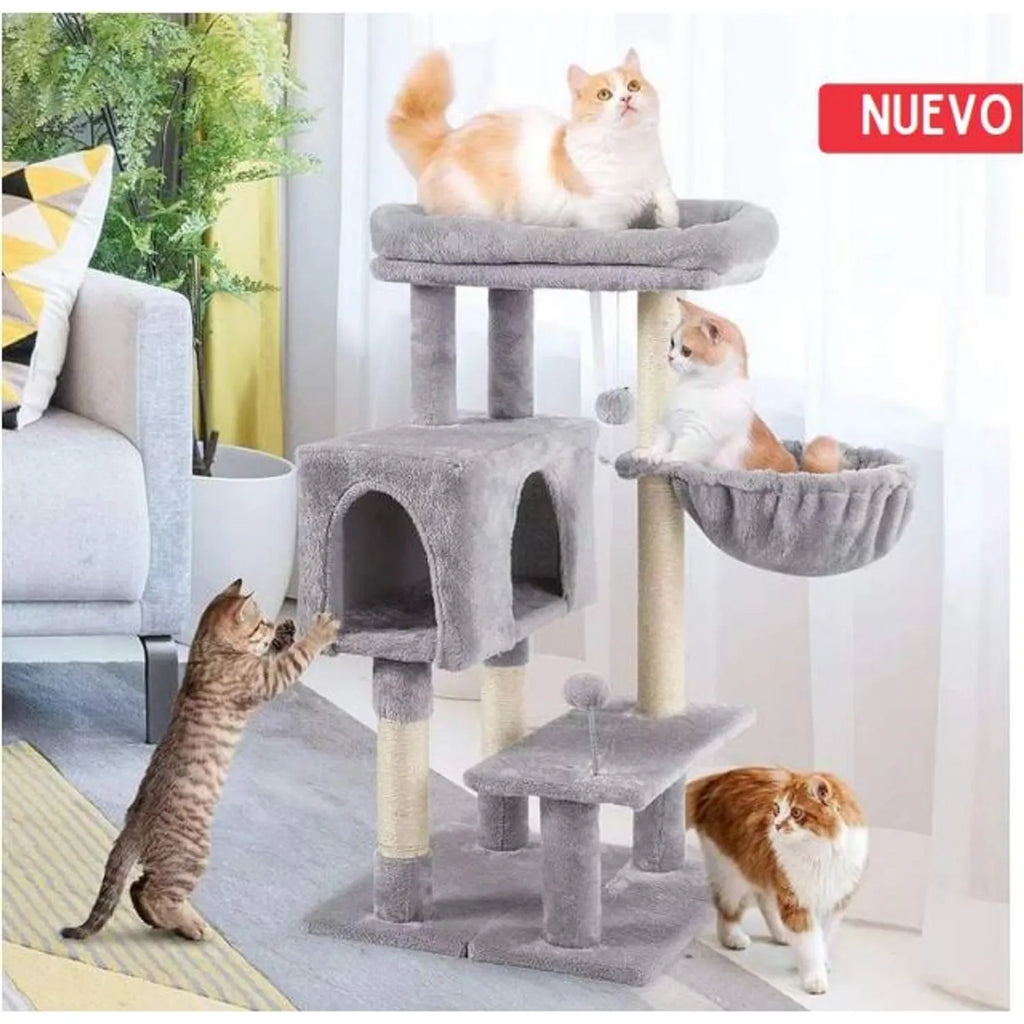 GIMNASIO RASCADOR CASA CUNA DESARMABLE 4 NIVELES + JUGUETE